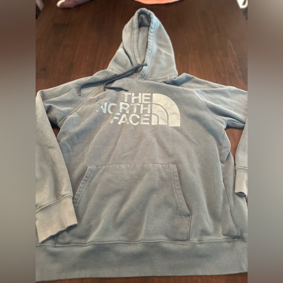 The North Face Sweatshirt Hoodie Women's S Long Sleeve Graphic Logo Pocket Blue - Picture 5 of 9